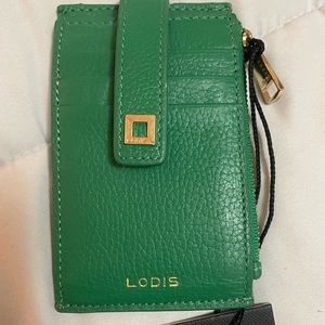 NWT LODIS genuine leather in Kelly Green
Julia card case wallet